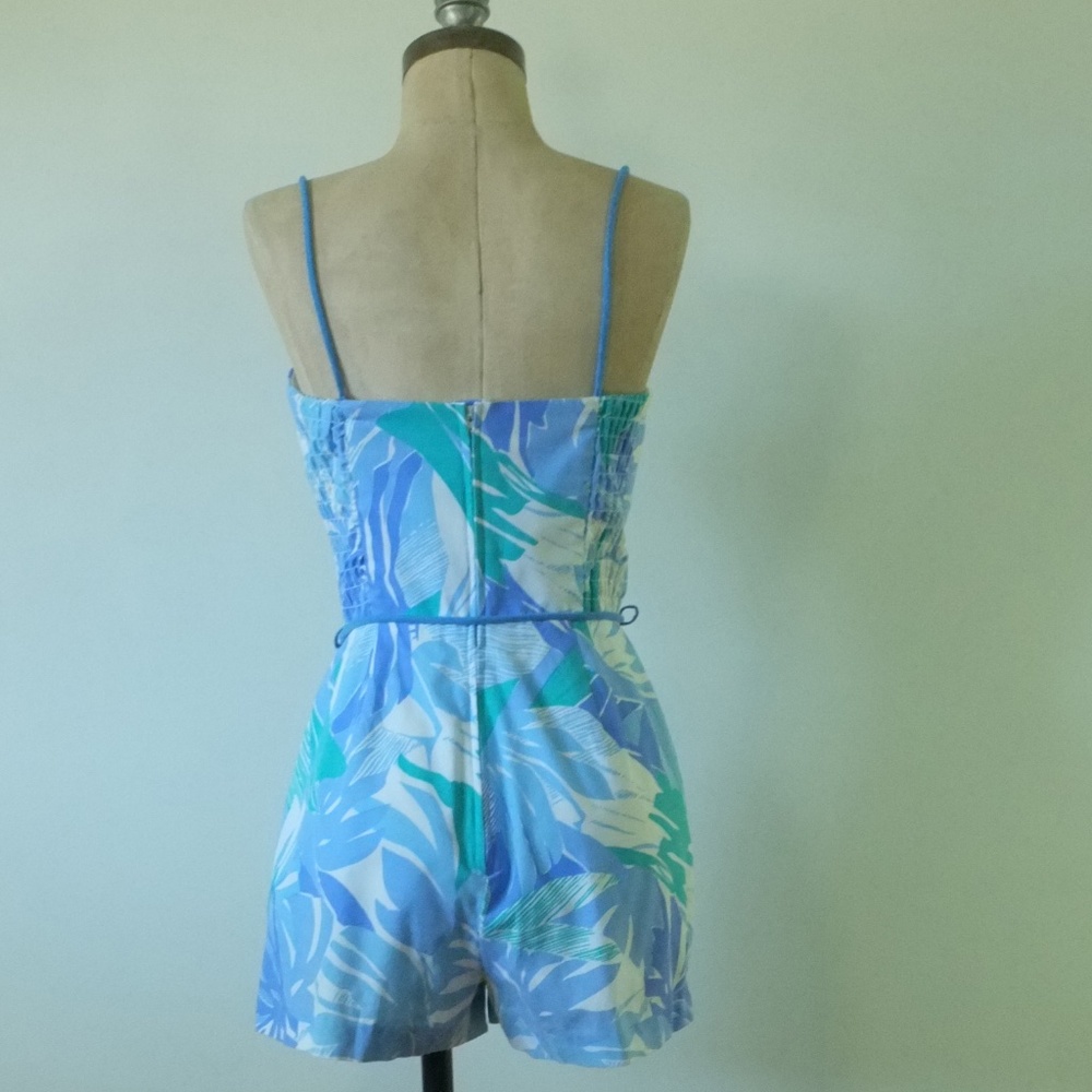 vintage floral playsuit | 1970s Sea Waves romper - Picture 5 of 16